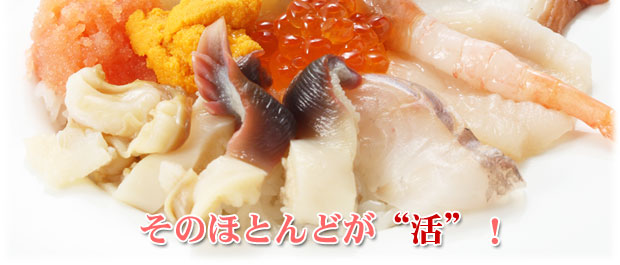 【前浜丼】> 生きた旬の食材を、惜しみなく盛り込んでおります！